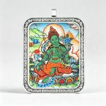 Hand-Painted Green Tara Pendant