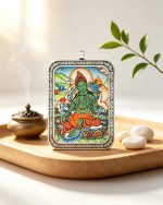 Hand-Painted Green Tara Pendant - Image 2