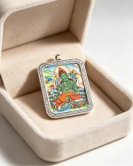 Hand-Painted Green Tara Pendant - Image 3