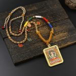 Hand-Painted Gold-Traced Thangka Necklace - Image 2