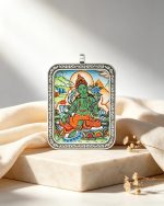 Hand-Painted Green Tara Pendant - Image 4