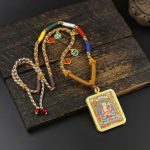 Hand-Painted Gold-Traced Thangka Necklace - Image 6