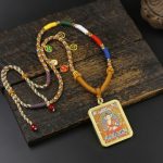 Hand-Painted Gold-Traced Thangka Necklace - Image 7