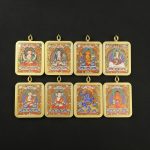 Hand-Painted Gold-Traced Thangka Necklace