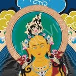 手绘天然矿物颜料财源天母唐卡挂画 客厅玄关招财保平安藏式佛像画 - 图片 2
