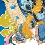 手绘天然矿物颜料财源天母唐卡挂画 客厅玄关招财保平安藏式佛像画 - 图片 3